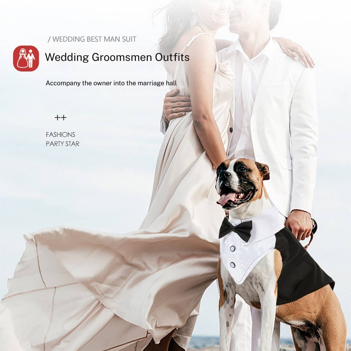 Summer Dog Tuxedo Shirt – Lightweight Pet Suit_CWMM7461