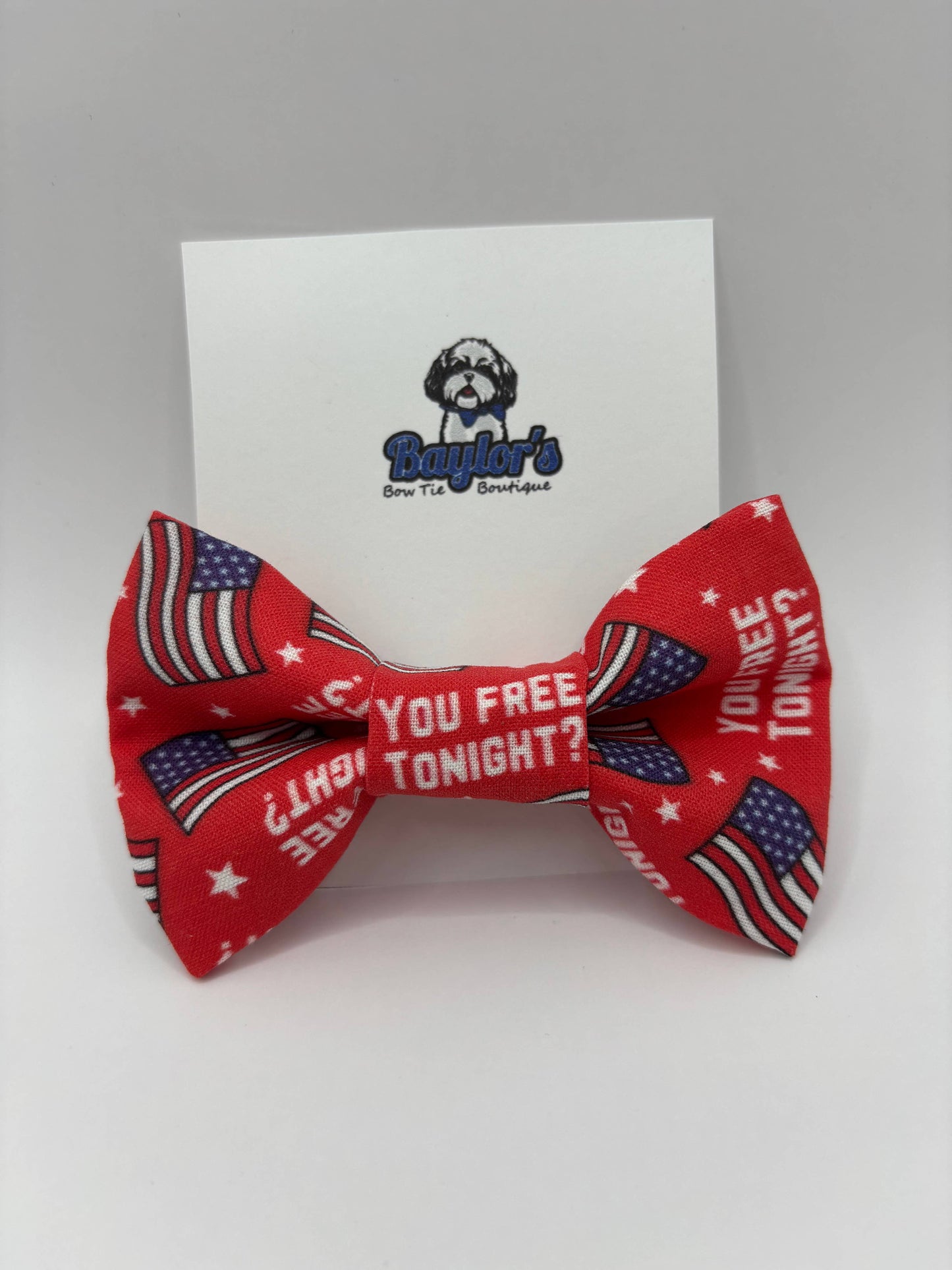 You Free Tonight? Patriotic pet bow ties