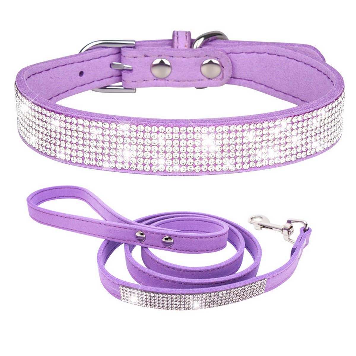 Shiny Rhinestone Pet Collar and Leash Set_CWMM5973