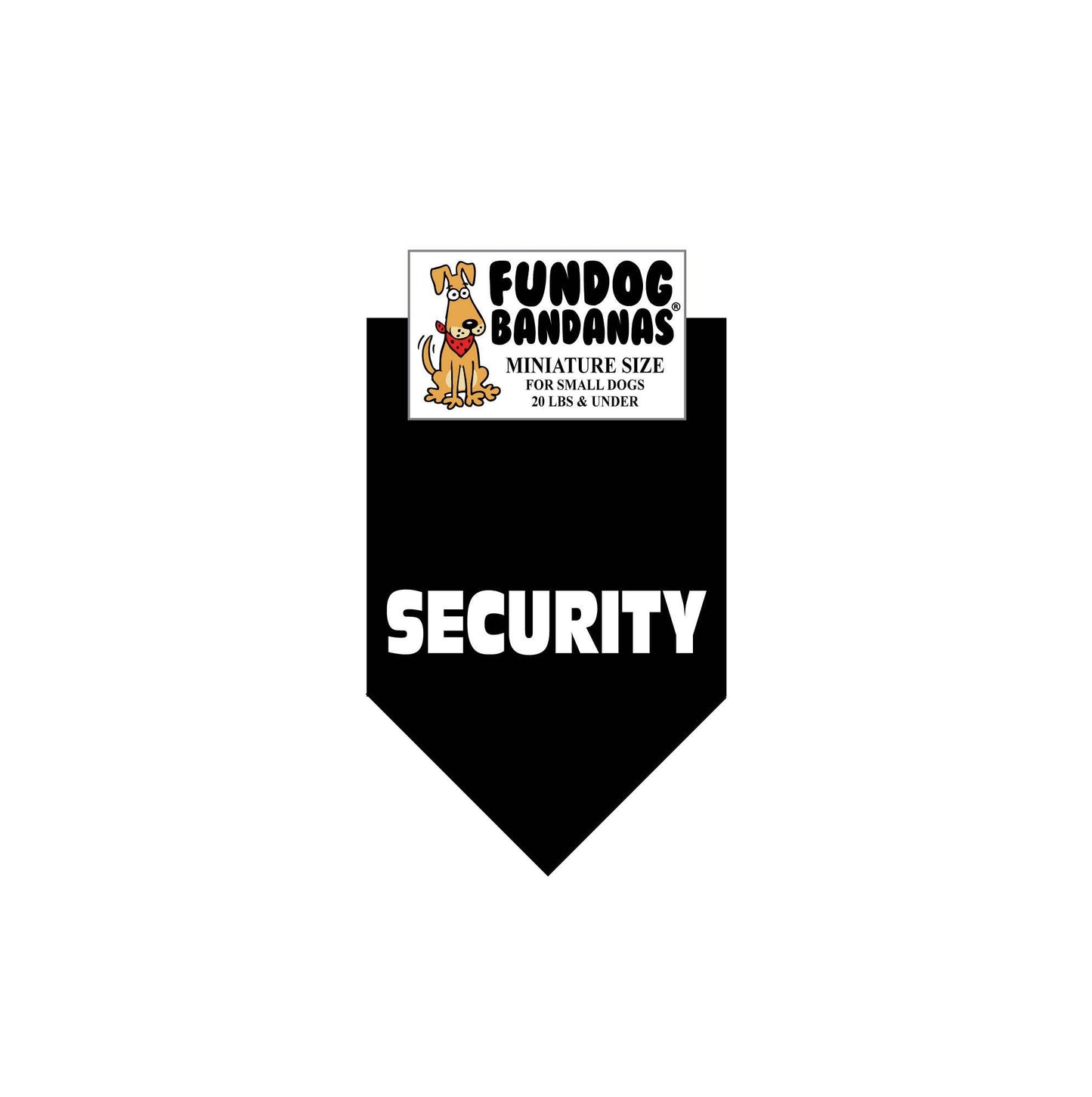 5 Pack - SECURITY Bandana for Dogs: Black / One Size Fits Most for Medium to Large Dogs