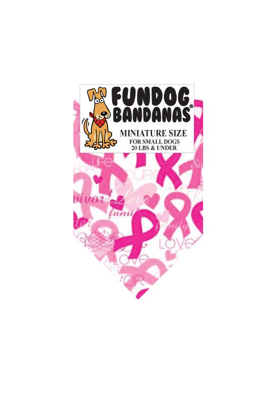 5 Pack - Breast Cancer Survivor Dog Bandana: One Size Fits Most for Medium to Large Dogs