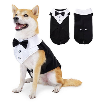 Summer Dog Tuxedo Shirt – Lightweight Pet Suit_CWMM7461