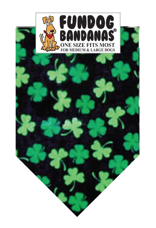 5 Pack - Shamrocks Dog Bandana: One Size Fits Most for Medium to Large Dogs