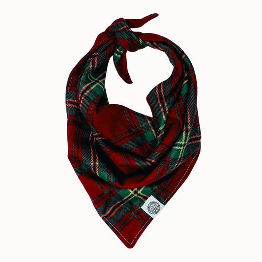 Nick Dog Bandana | Christmas Holiday Plaid Flannel Pet Scarf