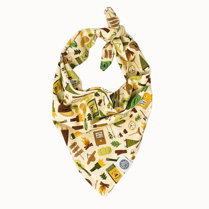 Archie Dog Bandana | Camping Outdoor Adventure Pet Accessory: Beige / L