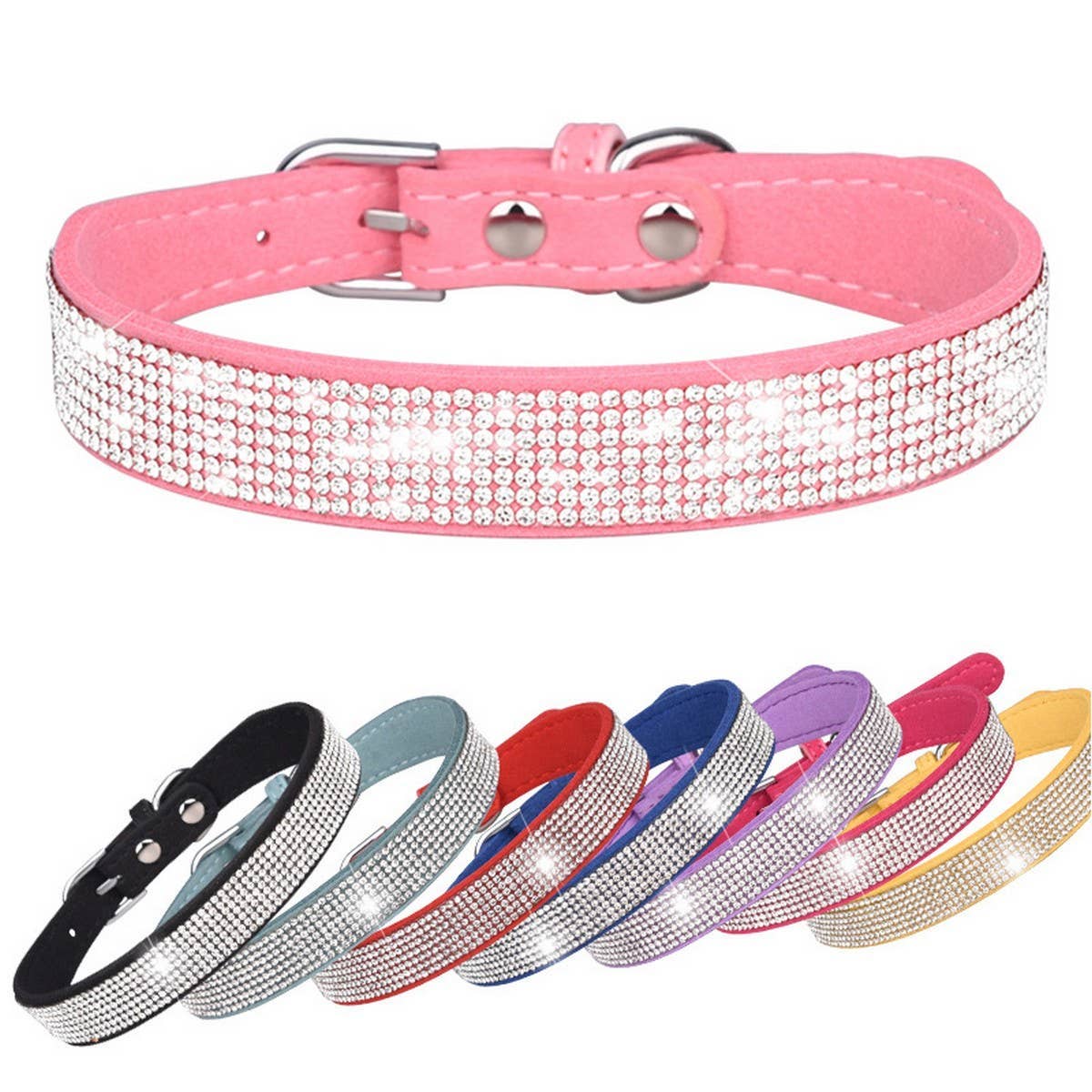 Shiny Rhinestone Pet Collar and Leash Set_CWMM5973