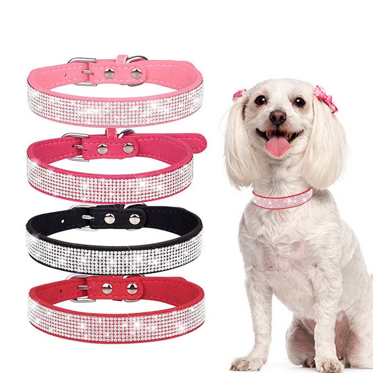 Shiny Rhinestone Pet Collar and Leash Set_CWMM5973