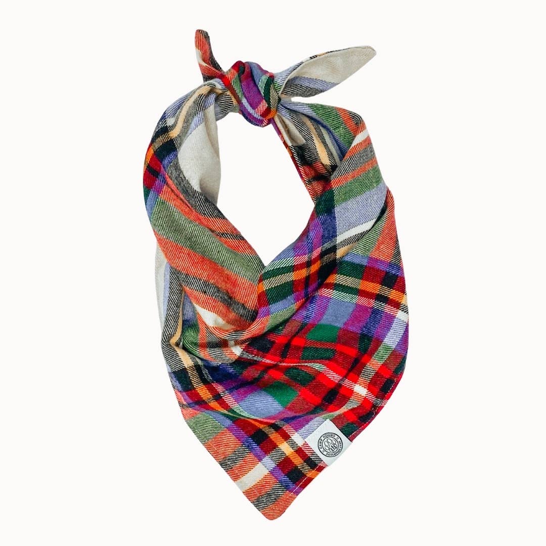 Oakley Dog Bandana | Plaid Flannel Soft Outdoor Camp Hike