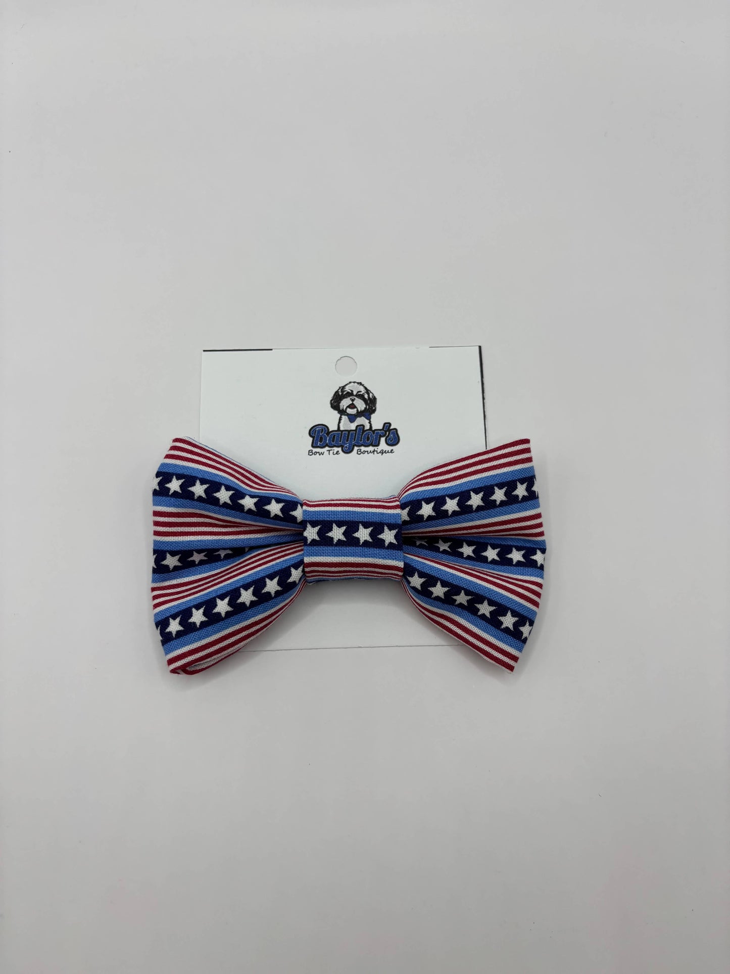Patriotic Stripes dog bow tie