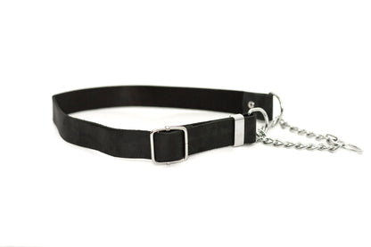 Leather Dog Collar Martingale Soft Modern Style: Chocolate / X-Large 16"-26"