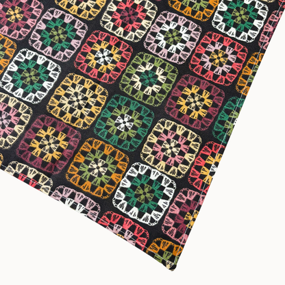 Willow Dog Bandana | Granny Square Crochet-Print Pet Scarf