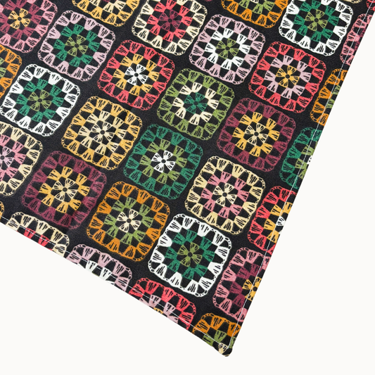 Willow Dog Bandana | Granny Square Crochet-Print Pet Scarf