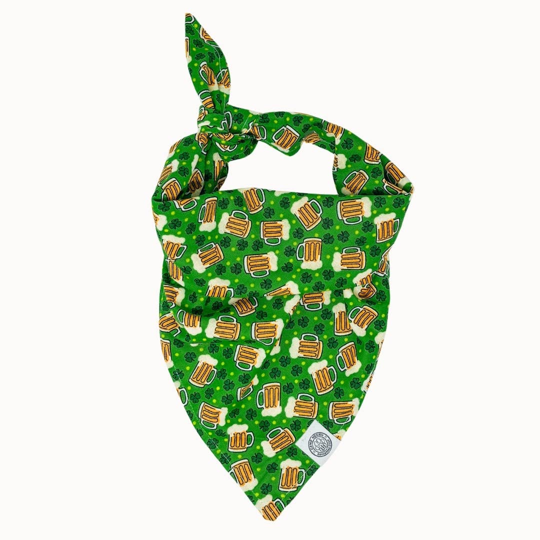 Lucky Dog Bandana | St Patrick's Day Shamrock Beer Pet Scarf