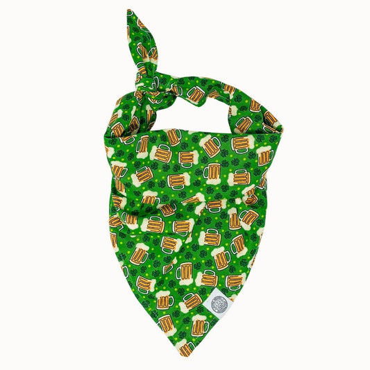 Lucky Dog Bandana | St Patrick's Day Shamrock Beer Pet Scarf