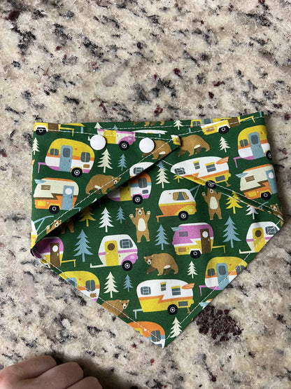 Bear & campers dog bandana, autumn dog bandanas