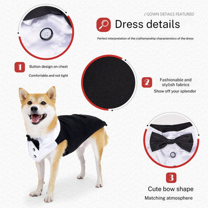 Summer Dog Tuxedo Shirt – Lightweight Pet Suit_CWMM7461