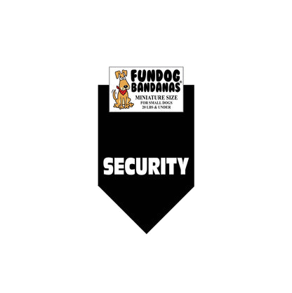 5 Pack - SECURITY Bandana for Dogs: Black / One Size Fits Most for Medium to Large Dogs