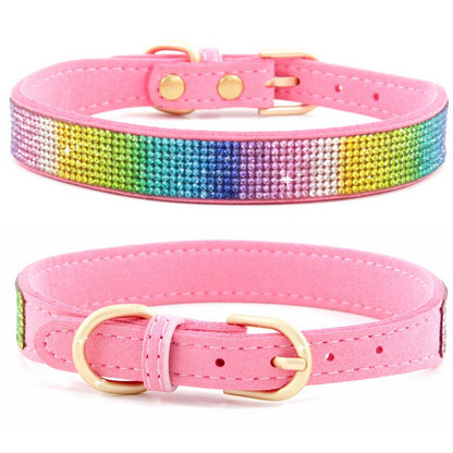 Shiny Rhinestone Pet Collar and Leash Set_CWMM5973
