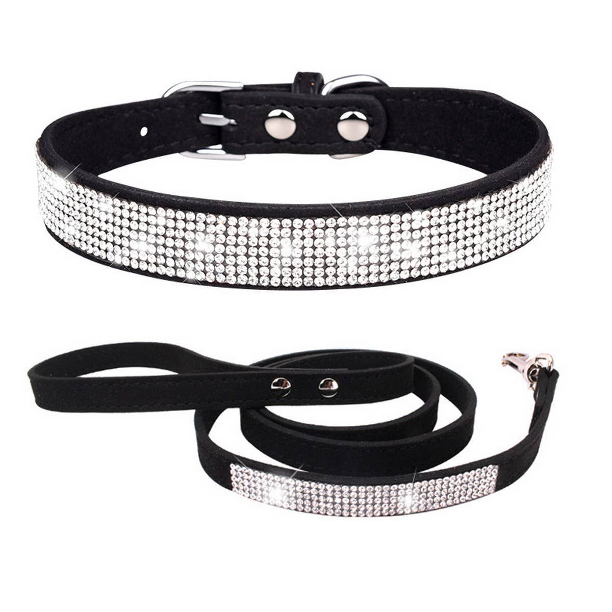 Shiny Rhinestone Pet Collar and Leash Set_CWMM5973
