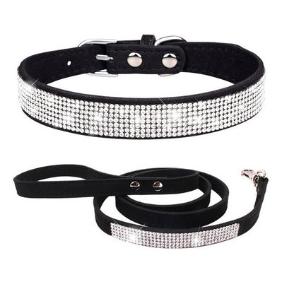 Shiny Rhinestone Pet Collar and Leash Set_CWMM5973