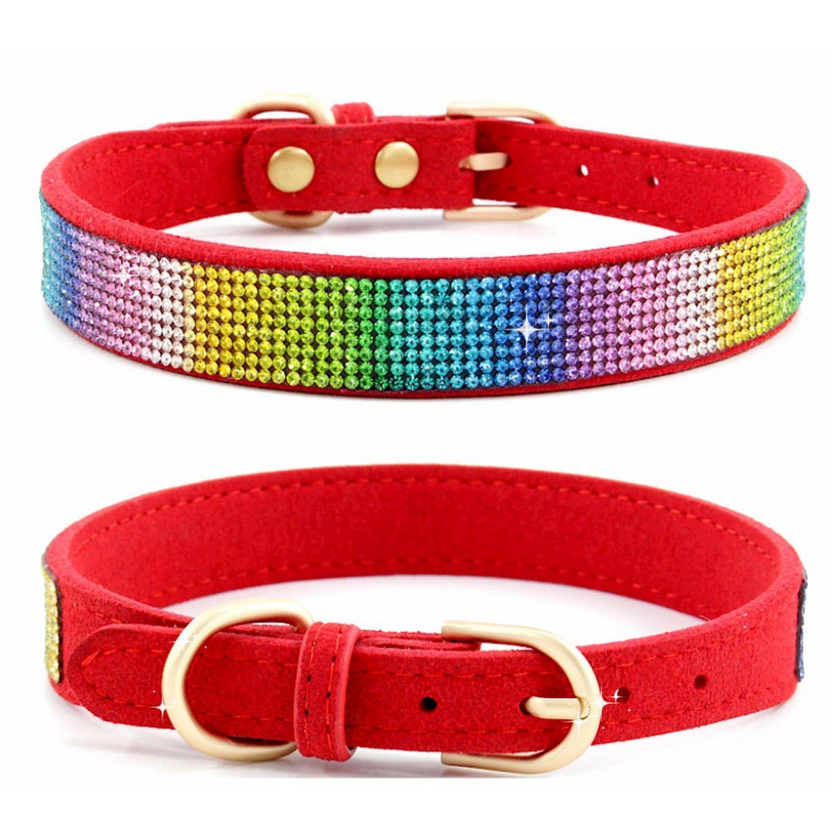 Shiny Rhinestone Pet Collar and Leash Set_CWMM5973