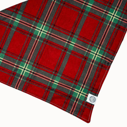 Nick Dog Bandana | Christmas Holiday Plaid Flannel Pet Scarf: Red / L