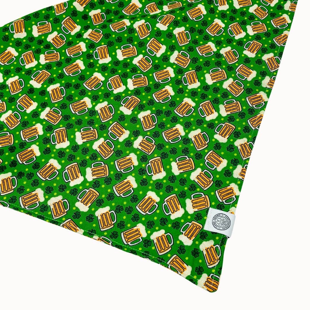 Lucky Dog Bandana | St Patrick's Day Shamrock Beer Pet Scarf