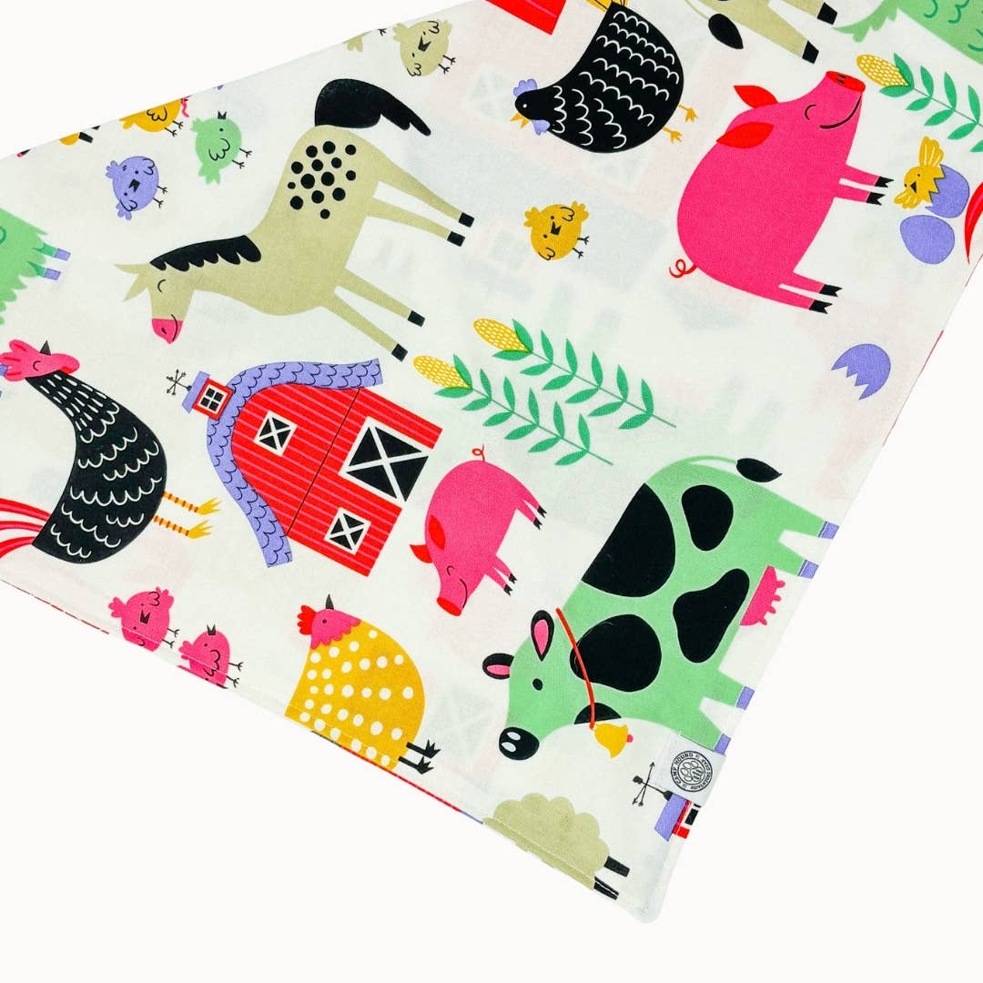 Farmer Dog Bandana | Farm Animal Chicken Cow Pet Accessory: White / L