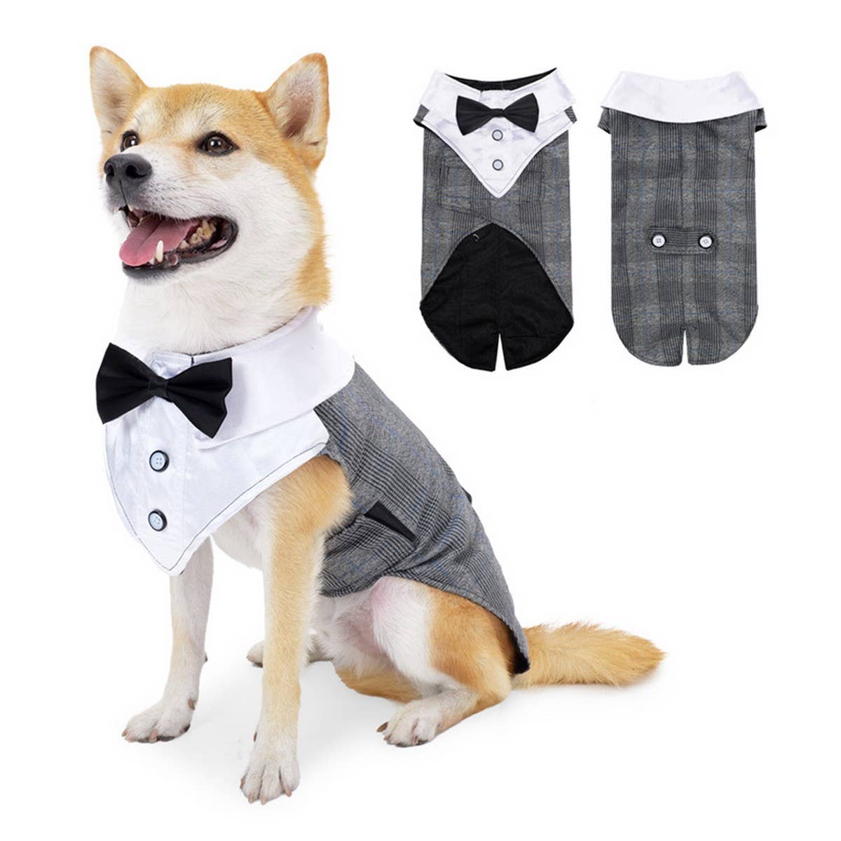 Summer Dog Tuxedo Shirt – Lightweight Pet Suit_CWMM7461