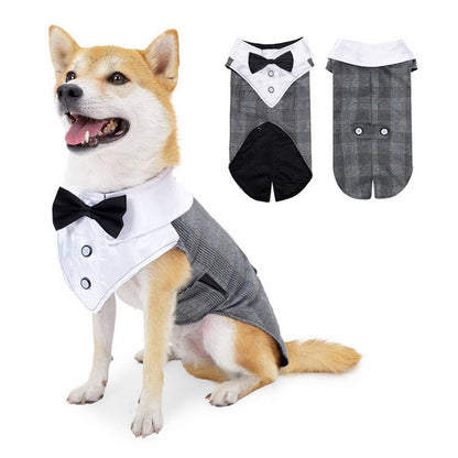 Summer Dog Tuxedo Shirt – Lightweight Pet Suit_CWMM7461