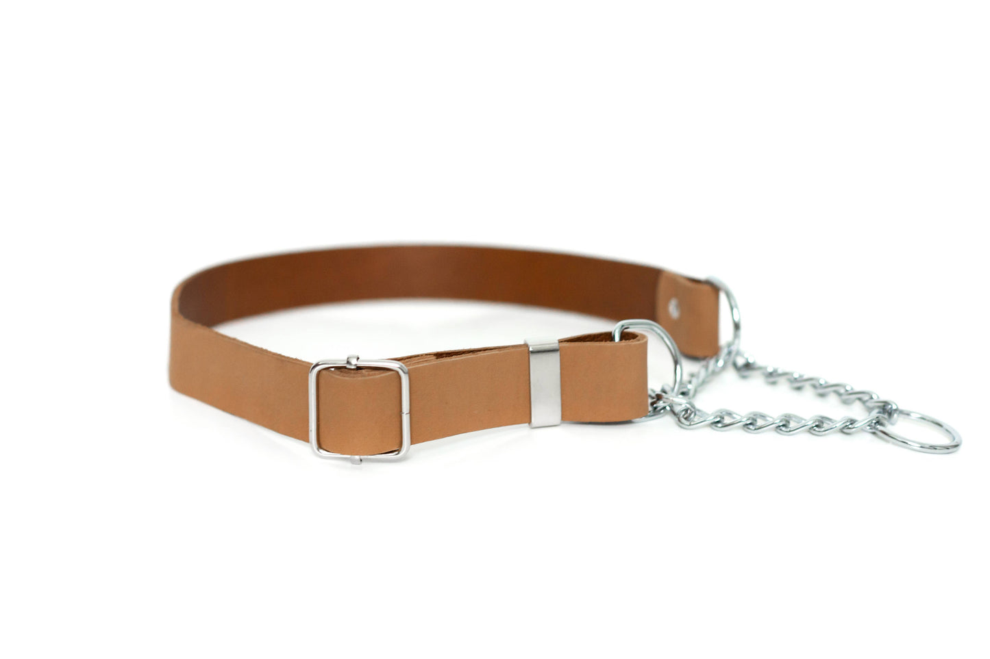 Leather Dog Collar Martingale Soft Modern Style: Chocolate / X-Large 16"-26"